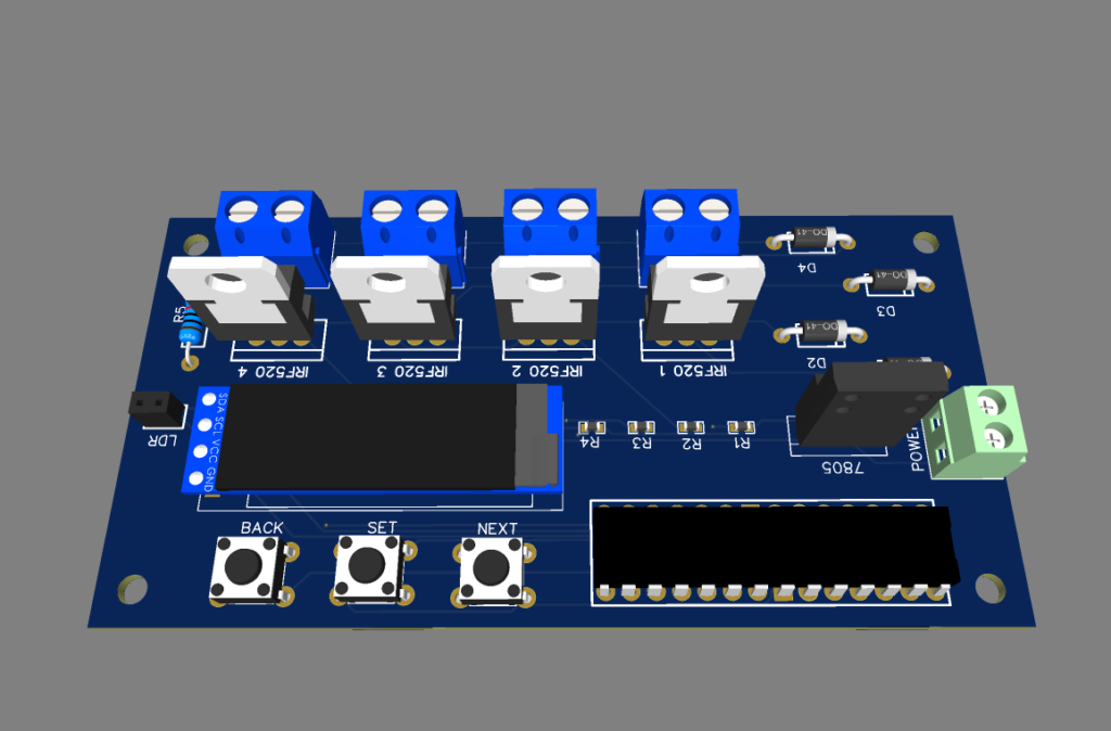 DC Fans Speed Control PCB Design by using Atmega328P Microcontroller Chip