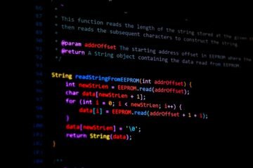 Arduino IDE code displayed on a computer screen